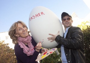 Rasher served with Egg, as artist Rasher calls for 100 fellow artists to join Ireland's BIGGEST EVER egg hunt in aid of the Jack & Jill Foundation and sponsored by Lily O’Brien’s